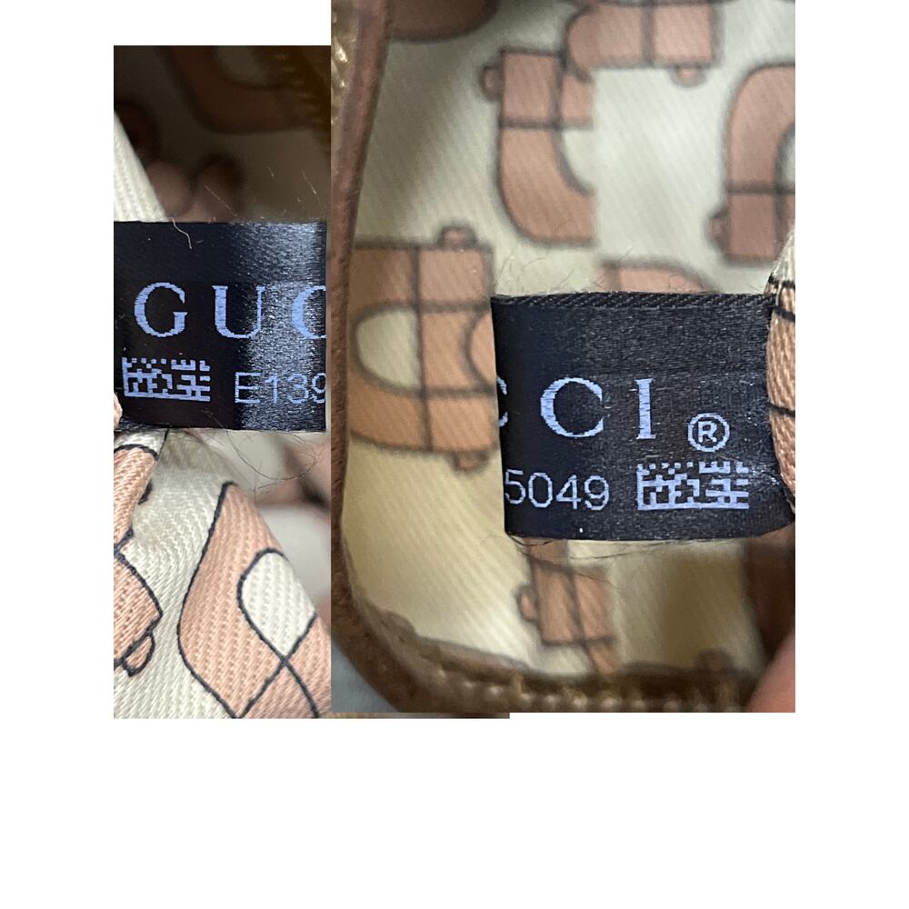 Gucci Jolicoeur GG Canvas Gold Leather Trim Tote Shoulder With Charm Cards Italy - Picture 6 of 15